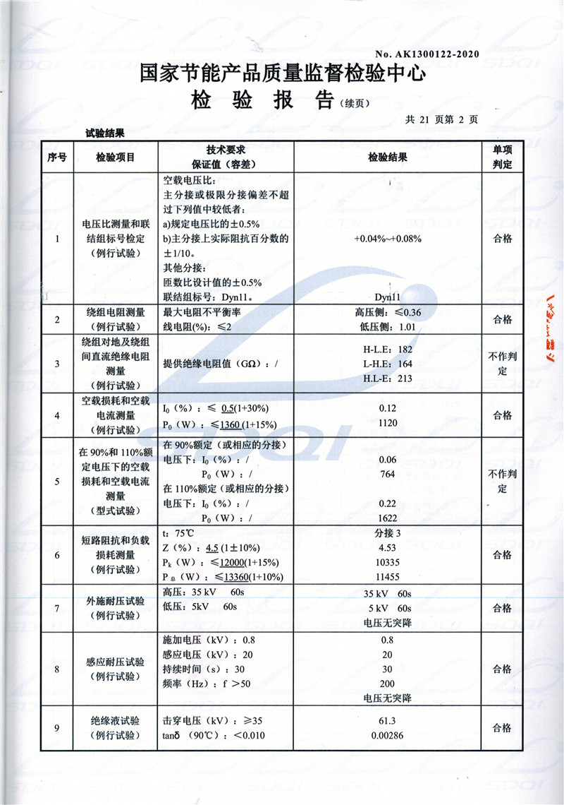 高低压试验报告-S11-1250普格普格普格油浸式变压器-2.jpg